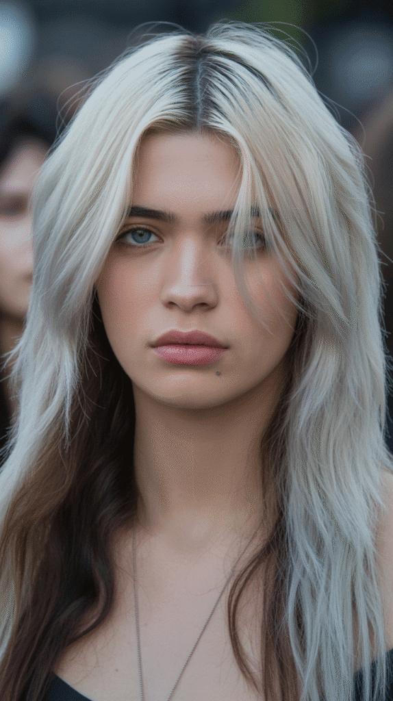 Icy Platinum Highlights with Ash Brown Lowlights