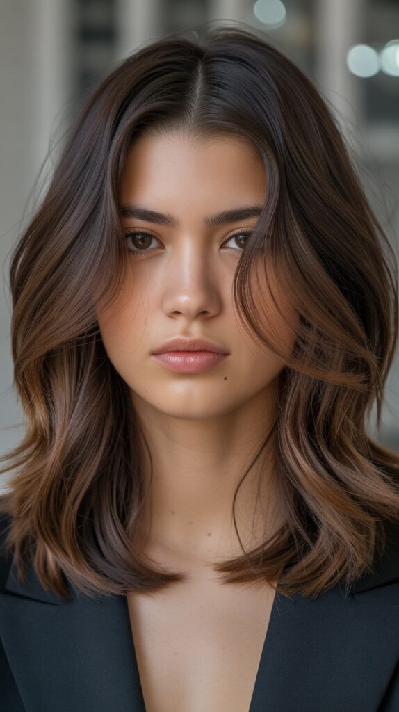 36 Gorgeous Lowlights for Medium Length Brown Hair on Brunettes 28 Glazed Brunette Lowlights