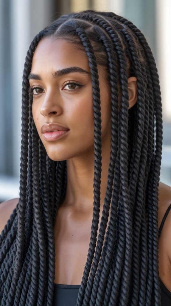 Top 27+ Stunning Side Part Knotless Braids to Try Right Now 26 26. Side Part Knotless Senegalese Twists