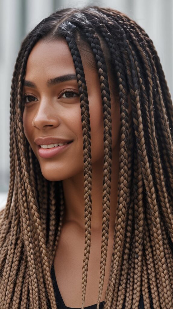 Top 27+ Stunning Side Part Knotless Braids to Try Right Now 12 12. Side Part Knotless Braids with Highlights