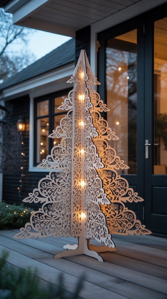 36 Wooden Christmas Trees for Your Front Porch Décor 34 Laser Cut Wooden Christmas Trees