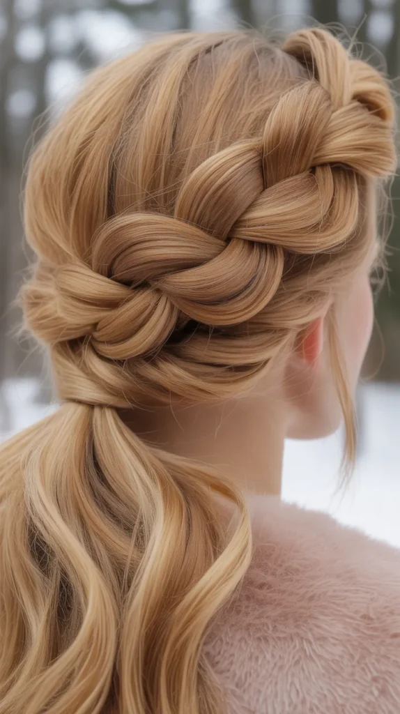 Rope Braid Ponytail with Golden Blonde