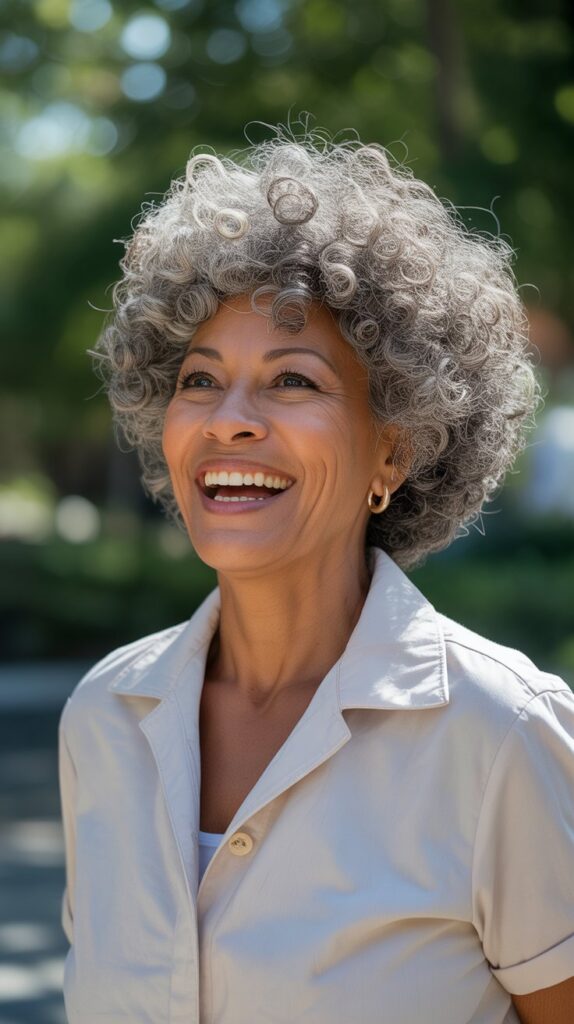Natural Curly Afro Puff
