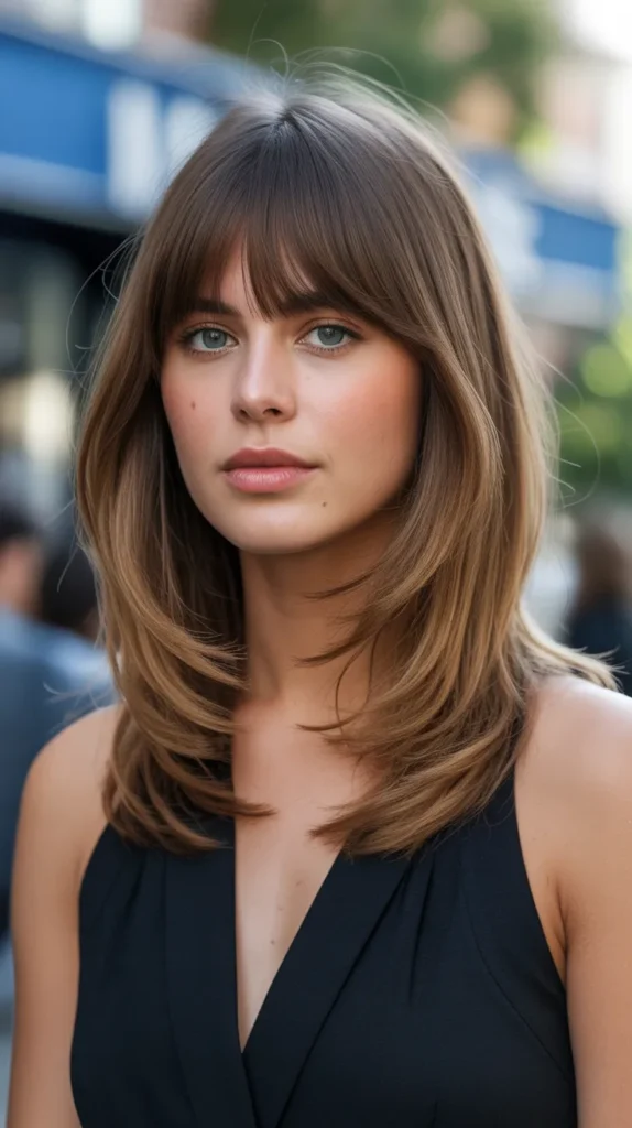 Long Bob with Blunt Bangs and Long Layers