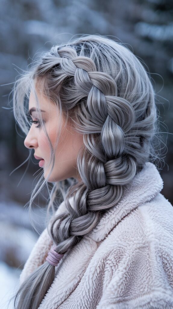 Pull-Through Braid with Icy Silver