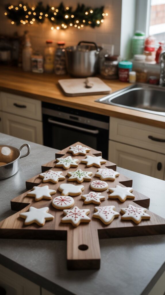 33 Profitable Rustic Christmas Wood Crafts for 2025 31 Wooden Christmas Cookie Serving Boards