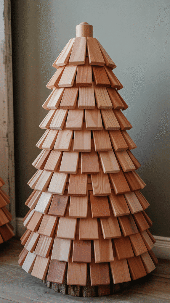 Top 33+ DIY Wooden Christmas Trees Anyone Can Make 11 Cedar Shingle Christmas Tree