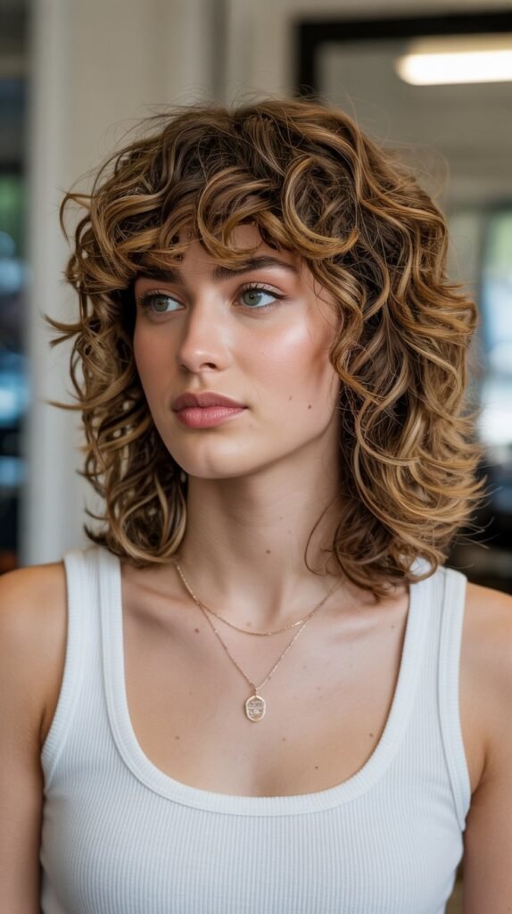 Layered Curly Bangs