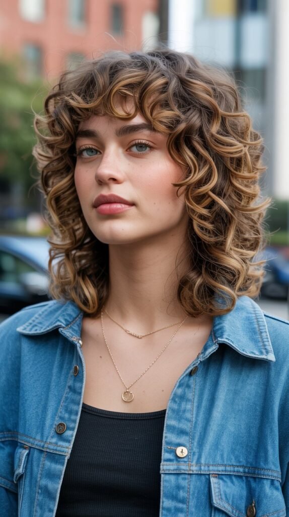 Layered Curly Mullet