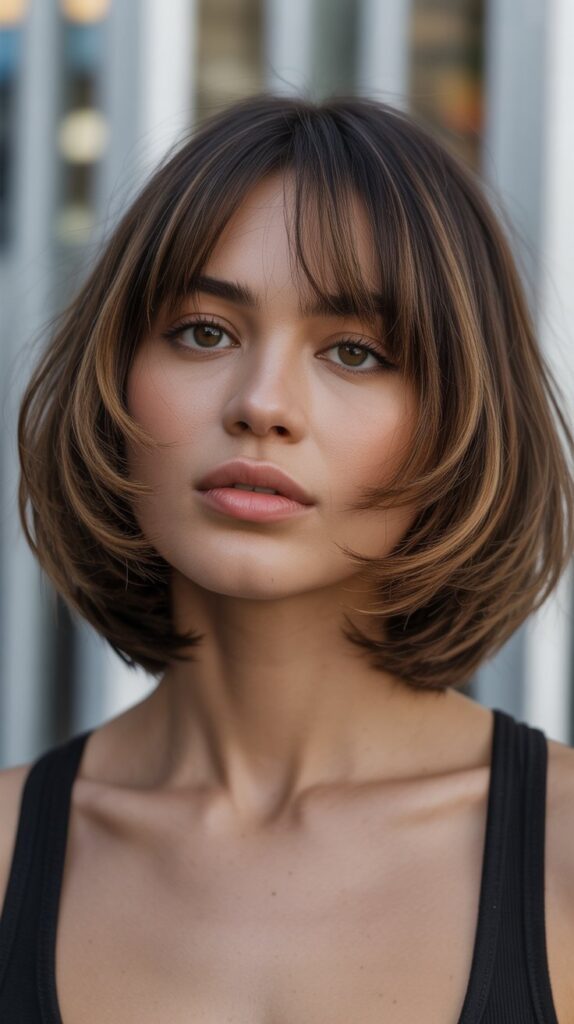 Layered Bob for Oval Faces