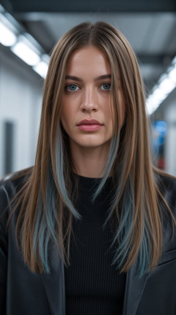 Steel Blue Under Light Brown