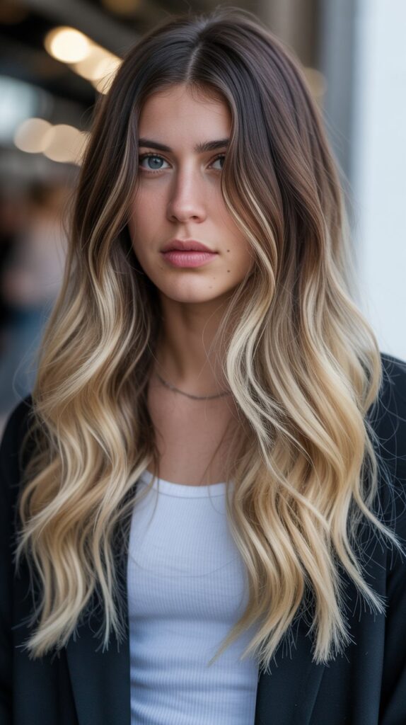 10. Blonde Ombre on Dark Hair
