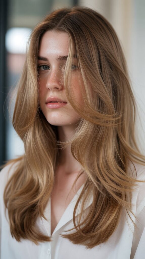 Top 30+ Expert Approved Hairstyles for Thin Hair and Round Faces 8 Long Layers Starting Below the Chin