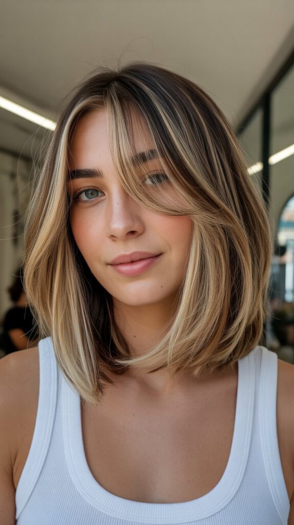 Textured Bob with Face-Framing Highlights