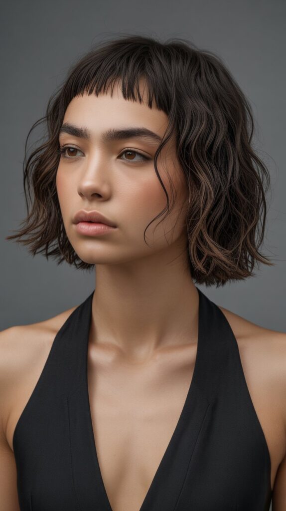 Textured Bob with Micro Bangs Variation