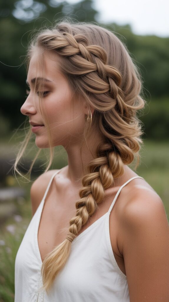30 Easy and Quick Greasy Hair Hairstyles 3 . Textured Side Braid