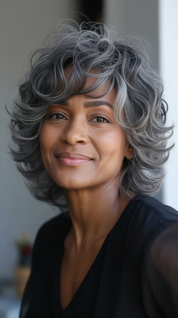 Top 30+ Stunning Hairstyles for Older Black Women: Easy Solutions for Everyday Glam! 13 . Feathered Layers Cut