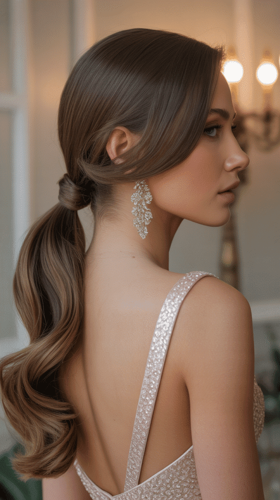 Low Side Ponytail with Straight Silk