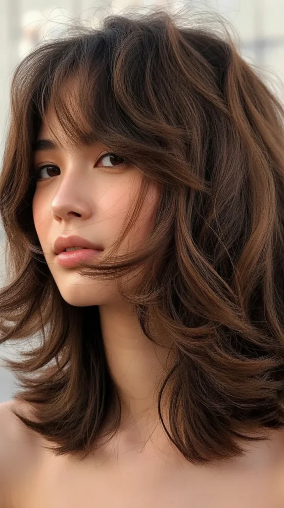 Messy Long Bob with Curtain Bangs