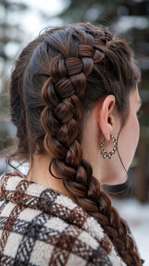 30 Chic Winter Hair Braids for Short Hair 16 Fishtail Side Accent