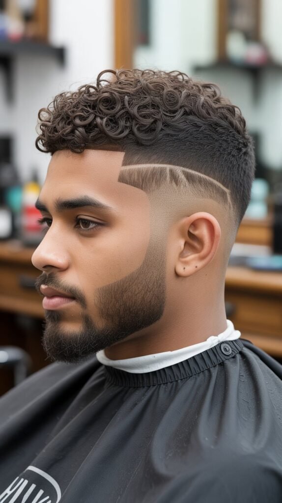 26. Curly Burst Fade