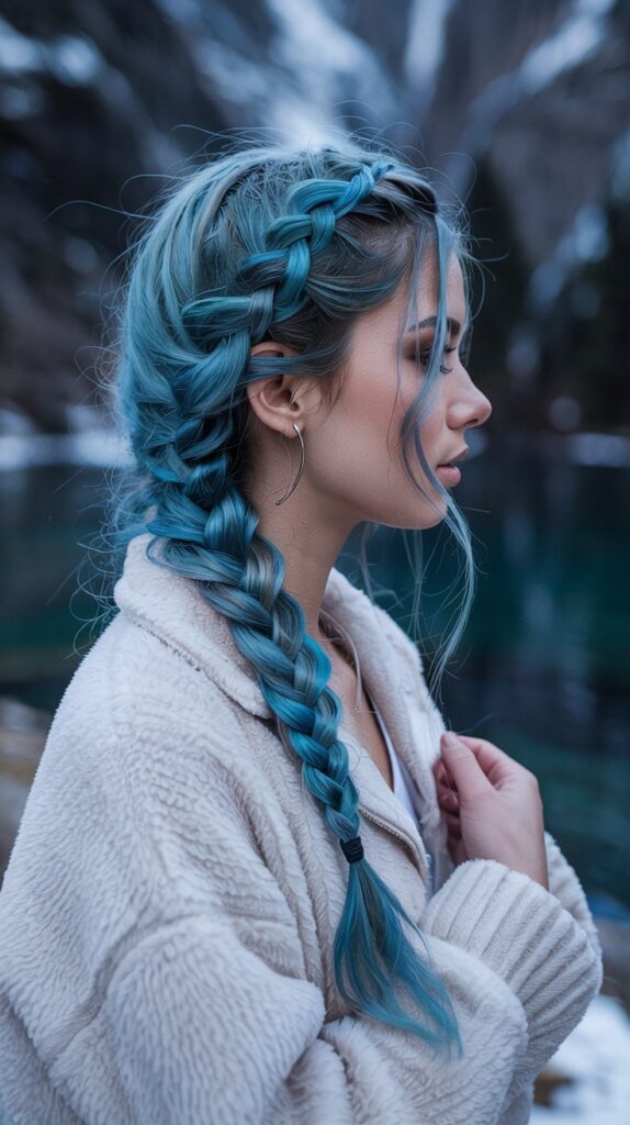 . Mermaid Braid with Teal Blue