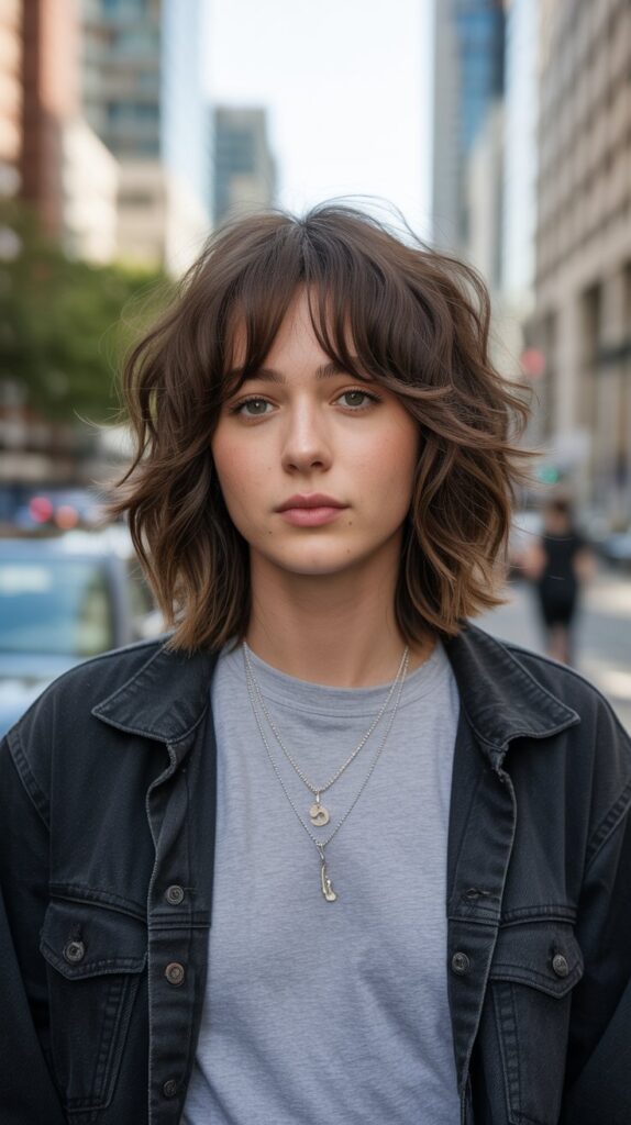 Messy Textured Bob with Piecey Bangs