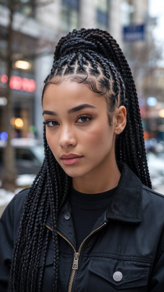 Micro Braids with Jet Black Color