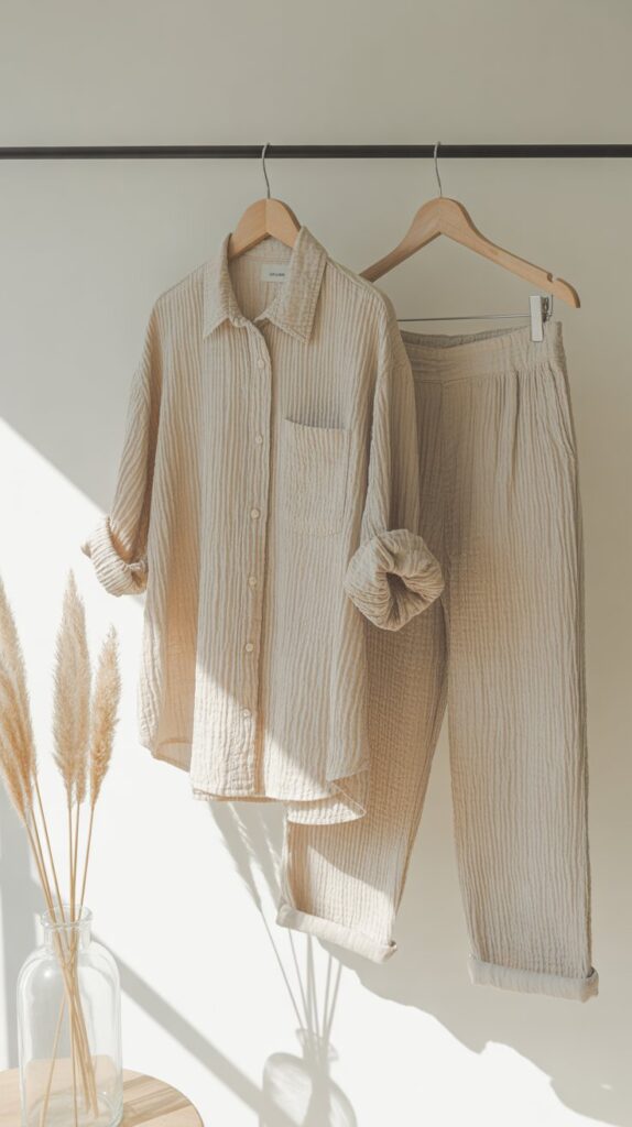 26 Aesthetic Self Care Sunday Outfit Inspirations 5 Linen Separates for Breathable Comfort