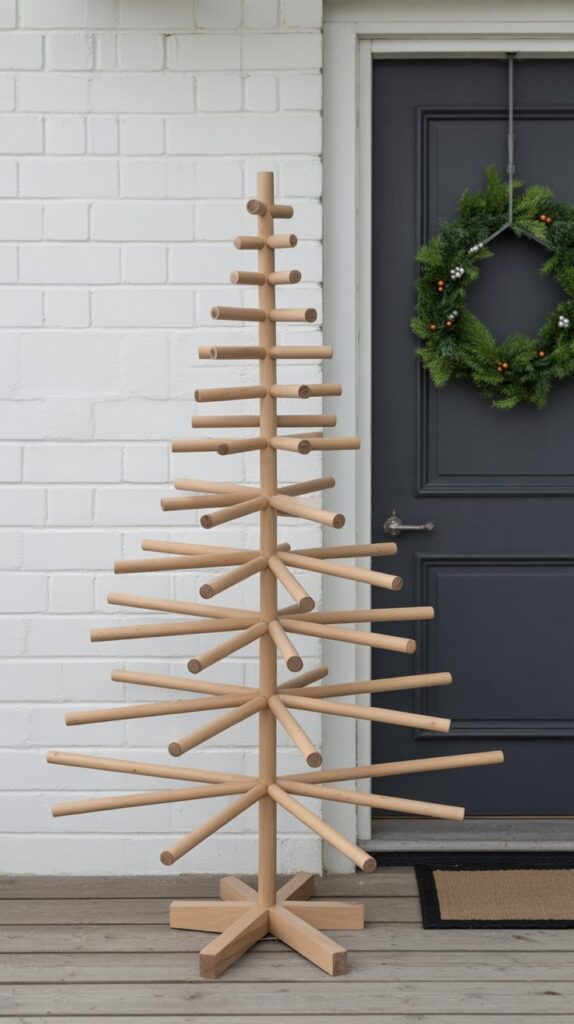 36 Wooden Christmas Trees for Your Front Porch Décor 17 Dowel Rod Christmas Trees