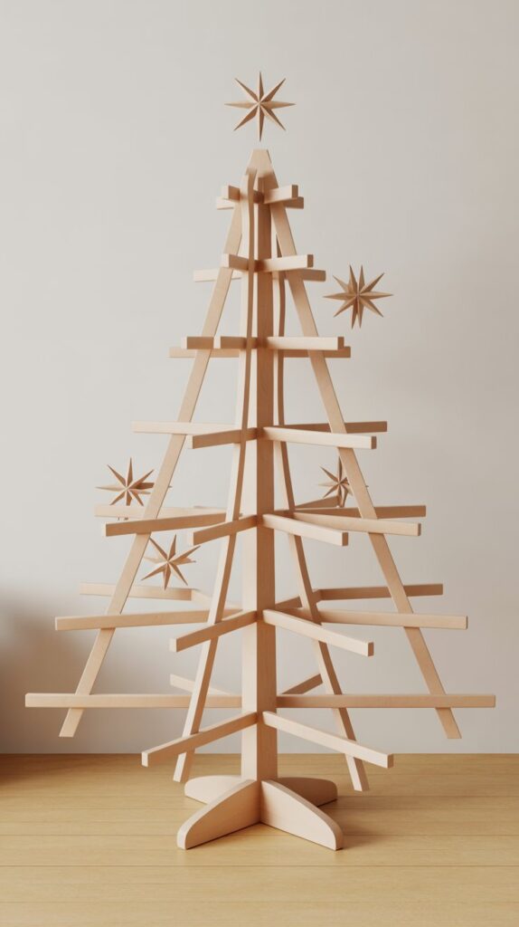 Best 30 Beautiful Wooden Christmas Trees to Try This Year 2 Minimalist Scandinavian Wooden Tree