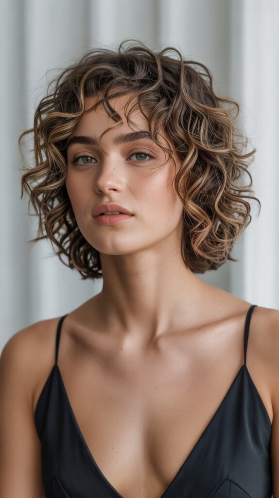 Transform Your Look: 25+ Stunning Curly Hairstyles For Round Faces 17 Layered Curly Lob (Long Bob)