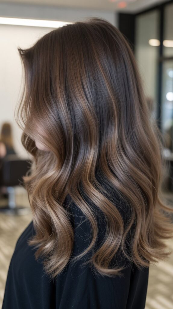 25 Flattering Light Ash Brown Hair Ideas for 2025 19 Ash Brown Balayage with Shadow Root