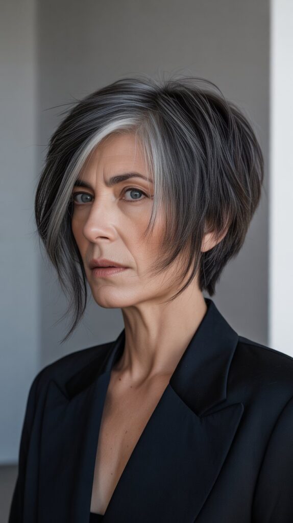 Best 30+ Very Layered Medium Hairstyles for Women Over 50 19 Angular Layers with Clean Lines