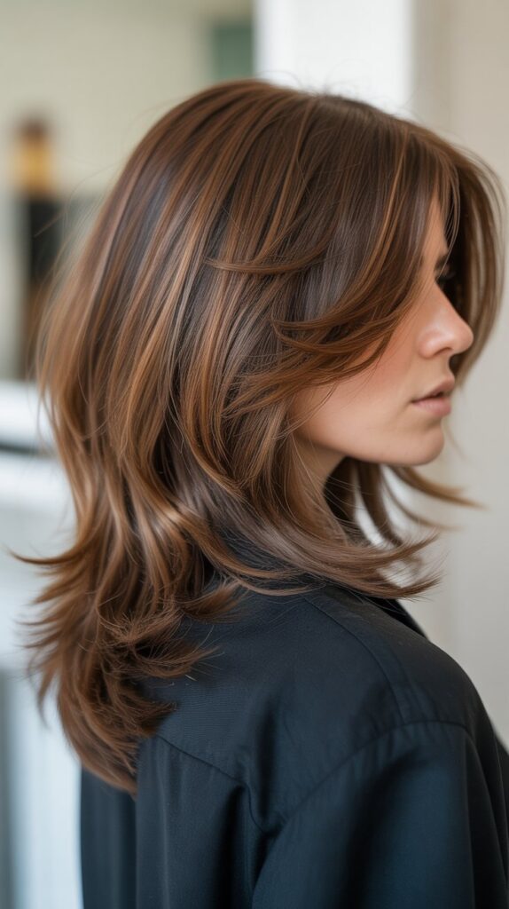 36 Gorgeous Lowlights for Medium Length Brown Hair on Brunettes 22 Layered Dimensional Lowlights