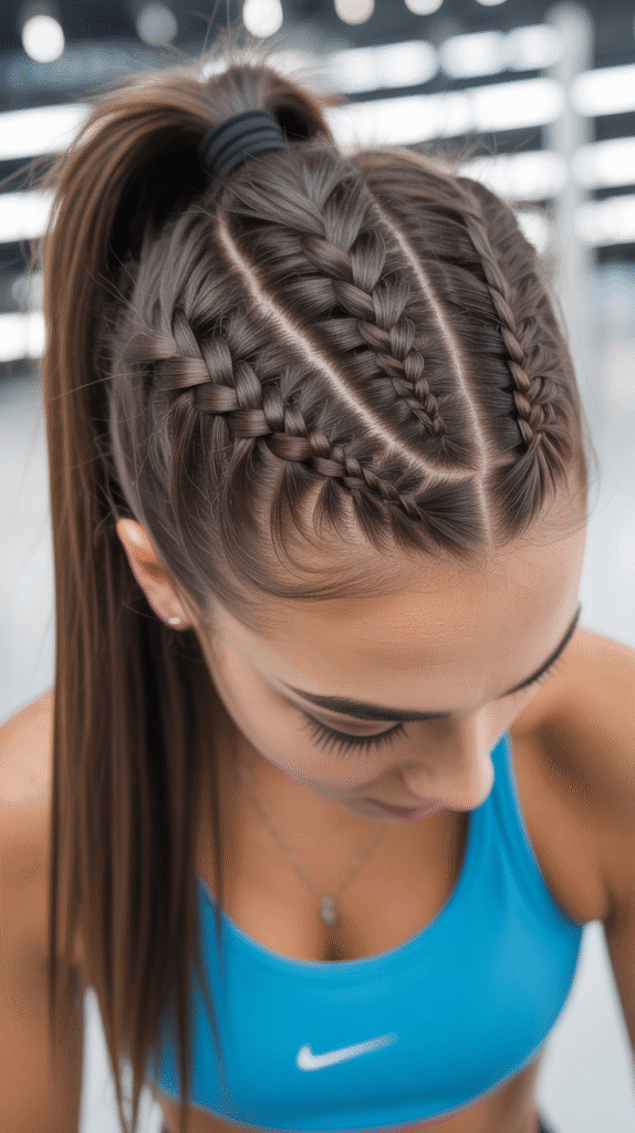 30 Must-Try Winter Hair Braid Trends for 2025 29 Criss-Cross Braids into High Ponytail