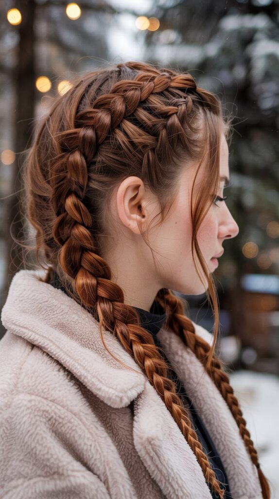 Stacked Braids with Warm Honey Brown
