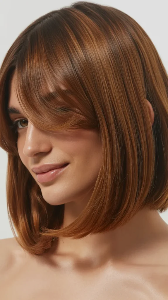 Long Bob with Micro Curtain Bangs