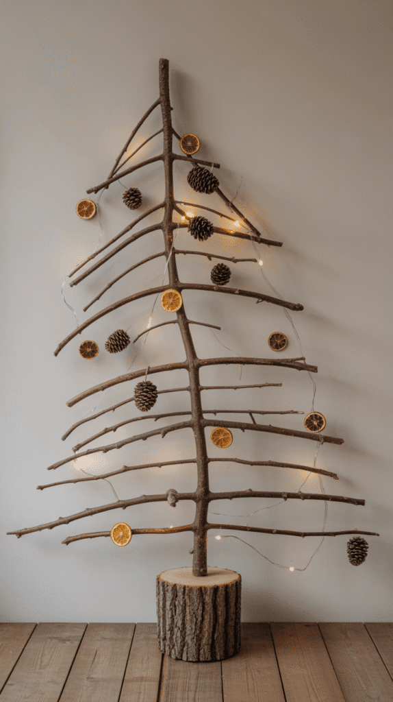 Top 33+ DIY Wooden Christmas Trees Anyone Can Make 5 Branch and Twig Christmas Tree
