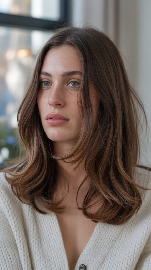 36 Gorgeous Lowlights for Medium Length Brown Hair on Brunettes 6 Subtle Chestnut Tones