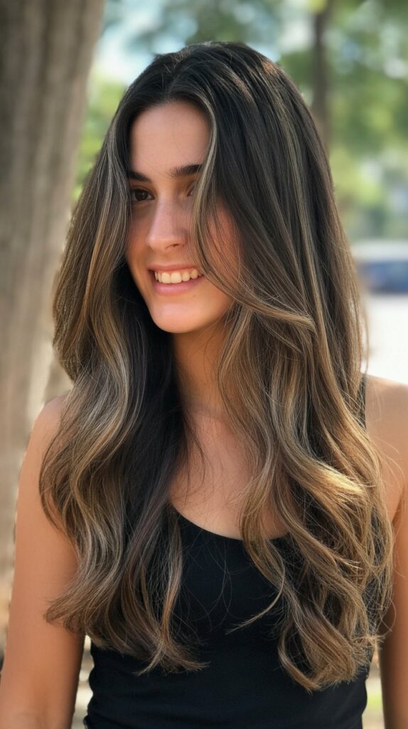 36 Gorgeous Lowlights for Medium Length Brown Hair on Brunettes 18 Balayage Lowlight Blend