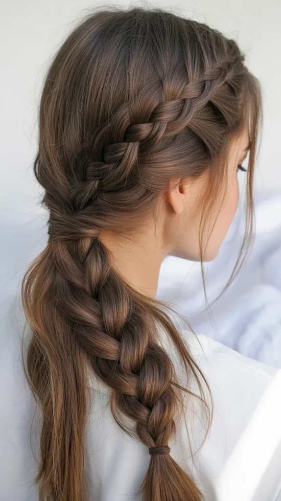 Triple Braided Ponytail
