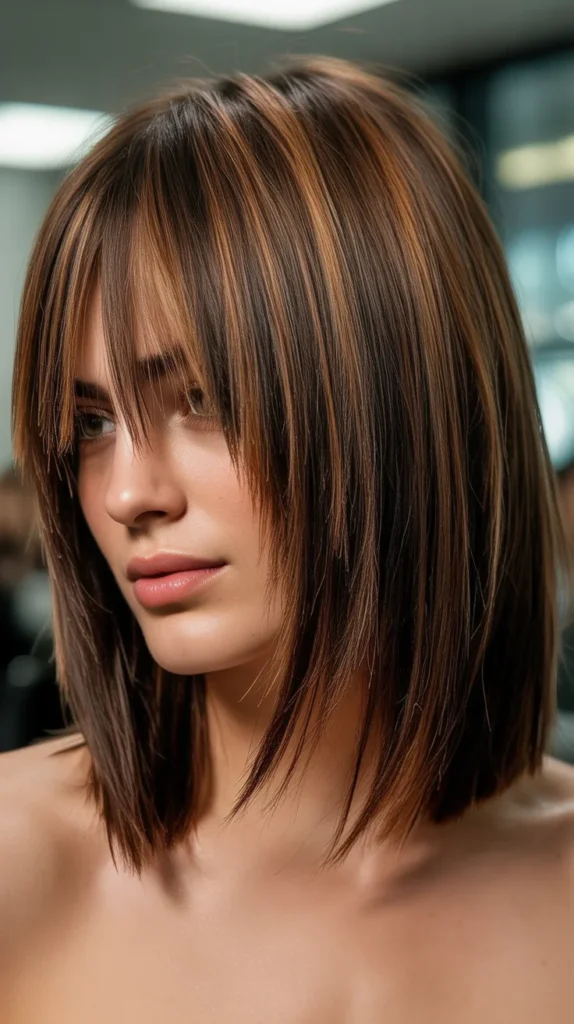 Long Bob with Jagged Bangs and Irregular Layers