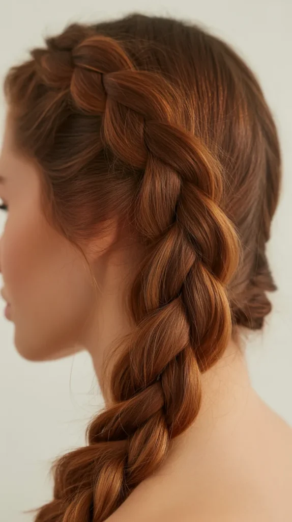 Chestnut Brown Dutch Braids
