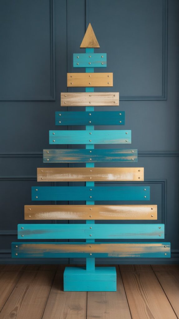 Best 30 Beautiful Wooden Christmas Trees to Try This Year 18 Painted Wood Plank Christmas Tree