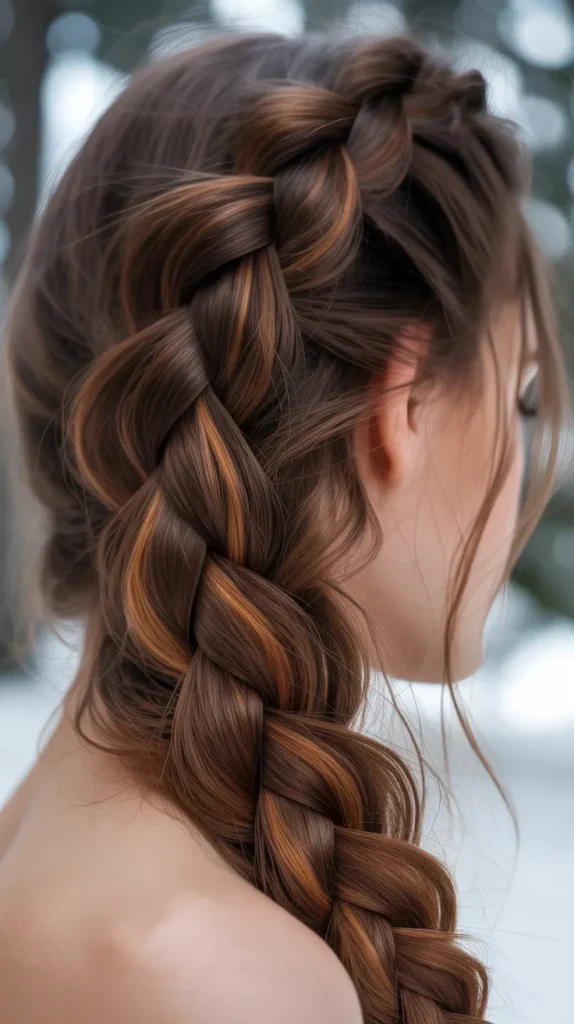 Chocolate Brown Lattice Braids