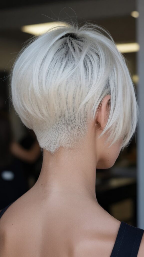Best 32+ Inverted Layered Bob Hairstyles with Stacked Cuts Trendy Upgrade 9 Platinum Inverted Bob with Stacked Undercut