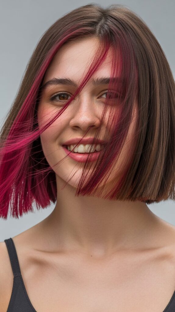 Angled Bob with Peek-a-Boo Colors