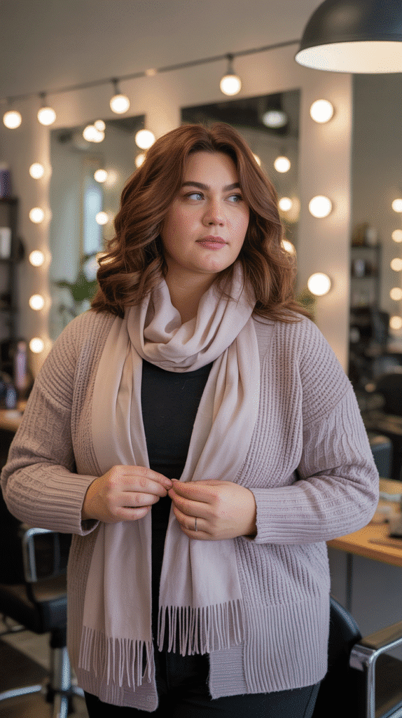 32 Flattering Plus-Size Hairstylist Outfits for Work 9 Layered Outfit Combinations