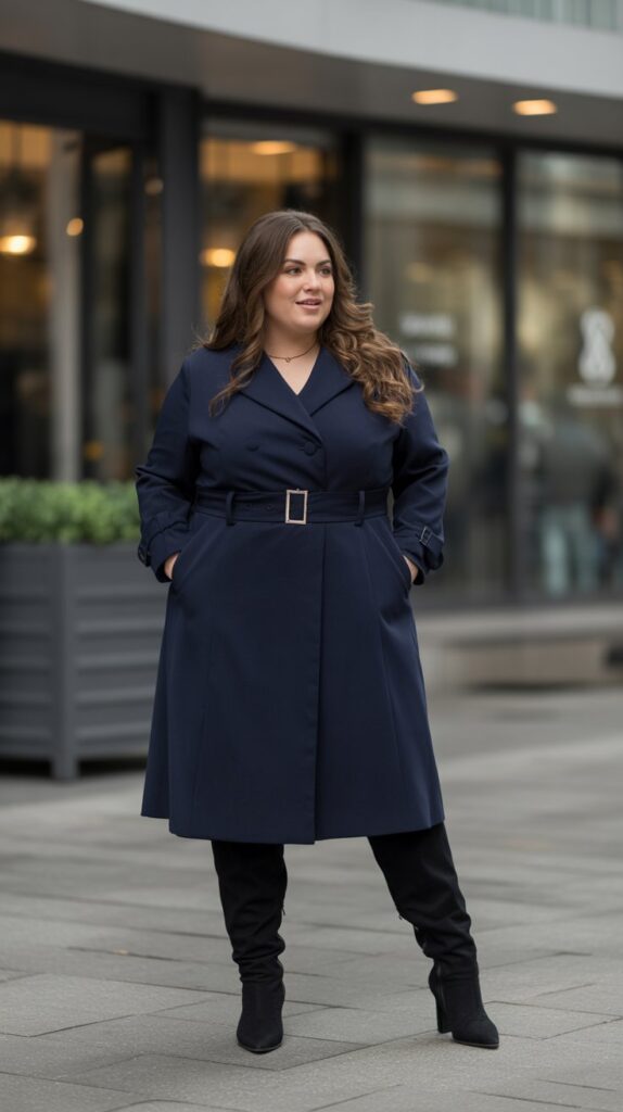 28 Trendy Plus-Size Winter Outfits for Women to Rock This Season 17 Structured Coat Dress for Polished Elegance